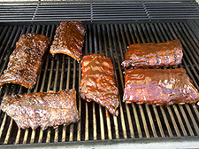 ribs on the BBQ