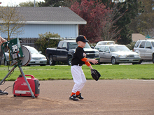 Hunter in the pitcher position