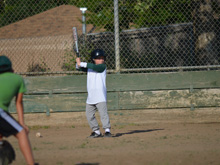 Hunter's seventh baseball practice