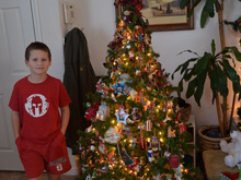 Hunter by his tree