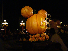 Mickey Jack-O-Lantern at night