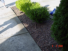 New rock along the front walkway.