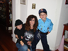 Heidi & the boys after trick-or-treating