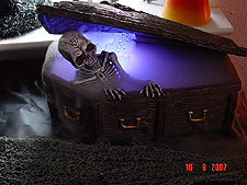 Skeleton in a coffin fogger
