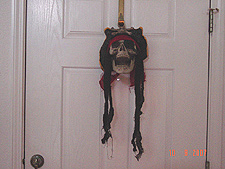 Pirate skull on front door