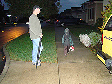 Hunter trick-or-treating.