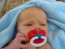 Hunter loves his pacifier.