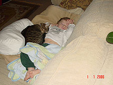Hunter and Allie napping.