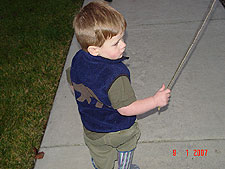 Hunter with a stick