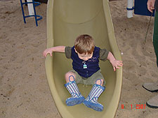 Hunter on the slide