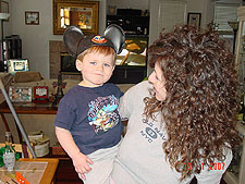 Hunter wearing daddy's old mouse ears.