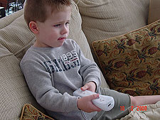 Hunter playing his Wii.