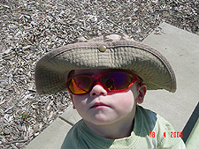 Hunter with his sunglasses...