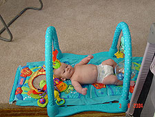 Hunter on his new play mat.
