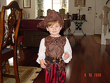 Hunter in his pirate costume.