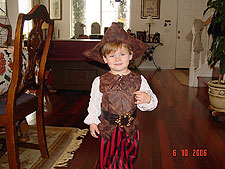 Hunter in his pirate costume.