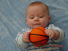 Hunter with his basketball.