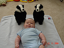 Hunter with his badgers.