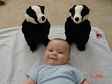 Hunter with his badgers.