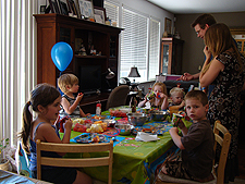 The kids eating cake