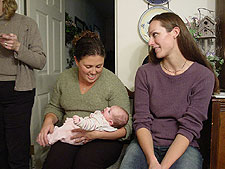 Sarah, Rose, and Heather's baby Natalie