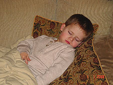 Hunter's first picture in 2008.  He fell asleep right before midnight!