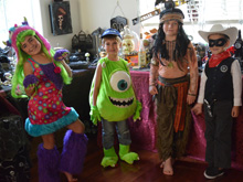 The kids in their costumes.