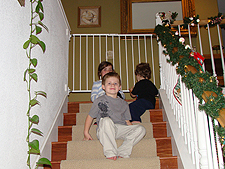 The kids on the stairs