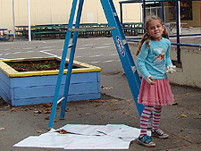 Autumn ready to do her egg drop.
