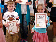 Hunter & Autumn with their certificates.