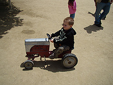 Hunter on a tractor