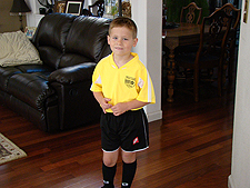 Hunter ready for his first game.