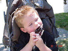 Hunter eating ice cream