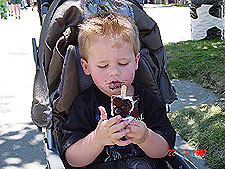 Hunter eating ice cream