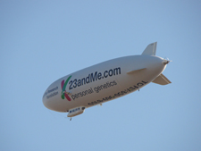 A blimp in the backyard.