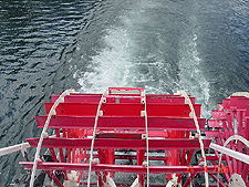 View of the paddle wheel from the top deck.