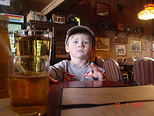 Hunter at lunch.