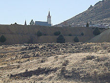 View of churches from the cemetary.