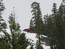 House on a snowy mountain top.