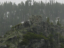 Stone structure atop Fanette Island.