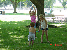 Kids playing ball.