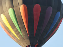 hot air balloon over the yard