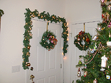 Front door garland and wreaths.
