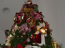 Santa at top of tree.