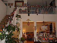 Garland on stairs.