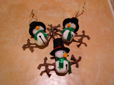 Ornaments Hunter & mom made.