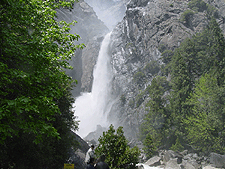 Near the base of Bridal Veil Falls -- It was too wet for the camera when we got there!