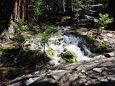 A small waterfall along the John Muir Trail.