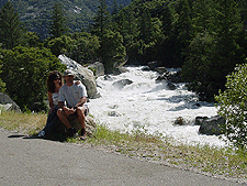 Heidi and Dave by the raging Merced River. 