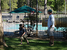 Dave, Hunter & Ryder check out the pool